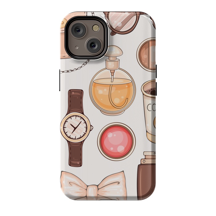 iPhone 14 StrongFit Fashion set of Woman's Accessories and Cosmetics by ArtsCase
