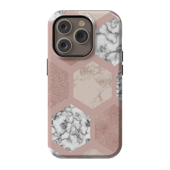 iPhone 14 Pro StrongFit Marble Geometrical abstract design by ArtsCase