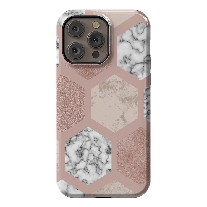 iPhone 14 Pro max StrongFit Marble Geometrical abstract design by ArtsCase