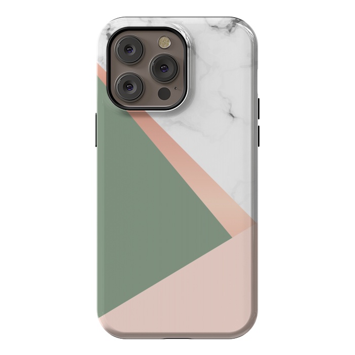 iPhone 14 Pro max StrongFit Marble geometric design with triangular image by ArtsCase
