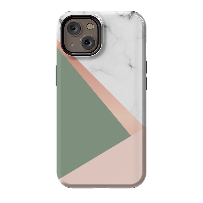 iPhone 14 StrongFit Marble geometric design with triangular image by ArtsCase