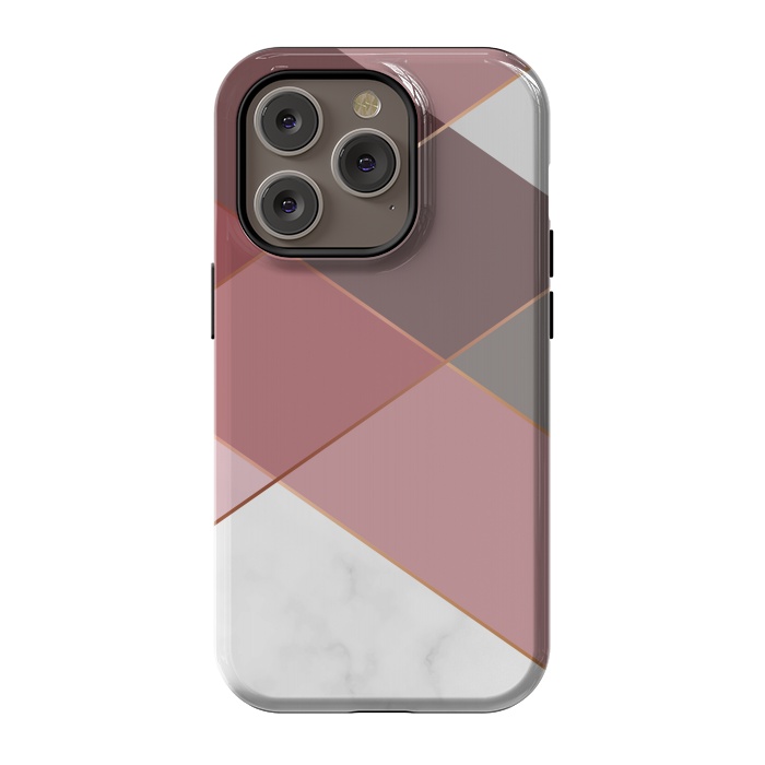 iPhone 14 Pro StrongFit Marble Pattern Polygonal Lines by ArtsCase