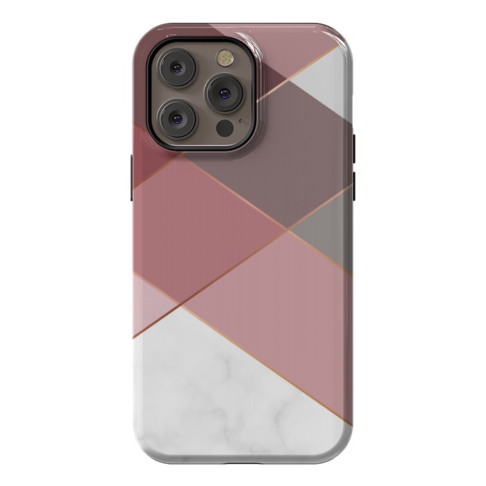 iPhone 14 Pro max StrongFit Marble Pattern Polygonal Lines by ArtsCase