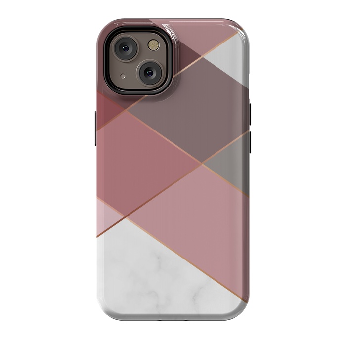 iPhone 14 StrongFit Marble Pattern Polygonal Lines by ArtsCase