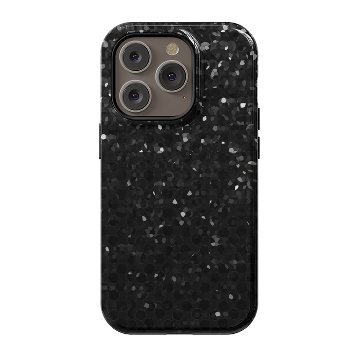 iPhone 14 Pro StrongFit Black Crystal Bling Strass G283 by Medusa GraphicArt