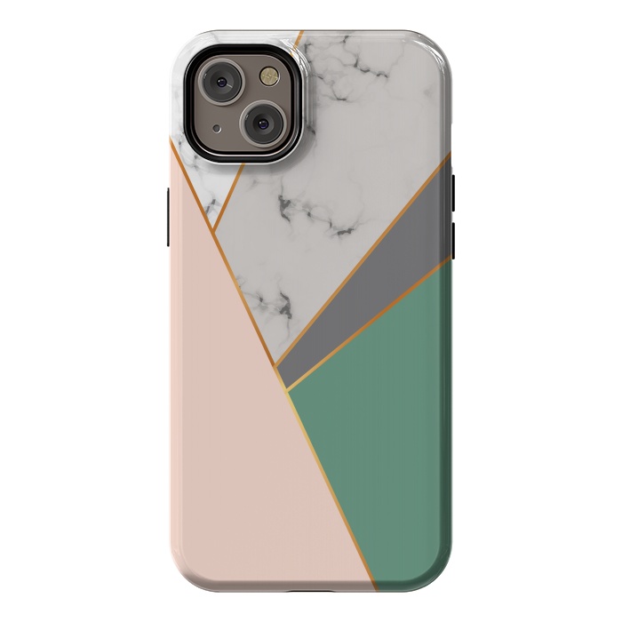 iPhone 14 Plus StrongFit Modern Geometric Design with golden lines by ArtsCase