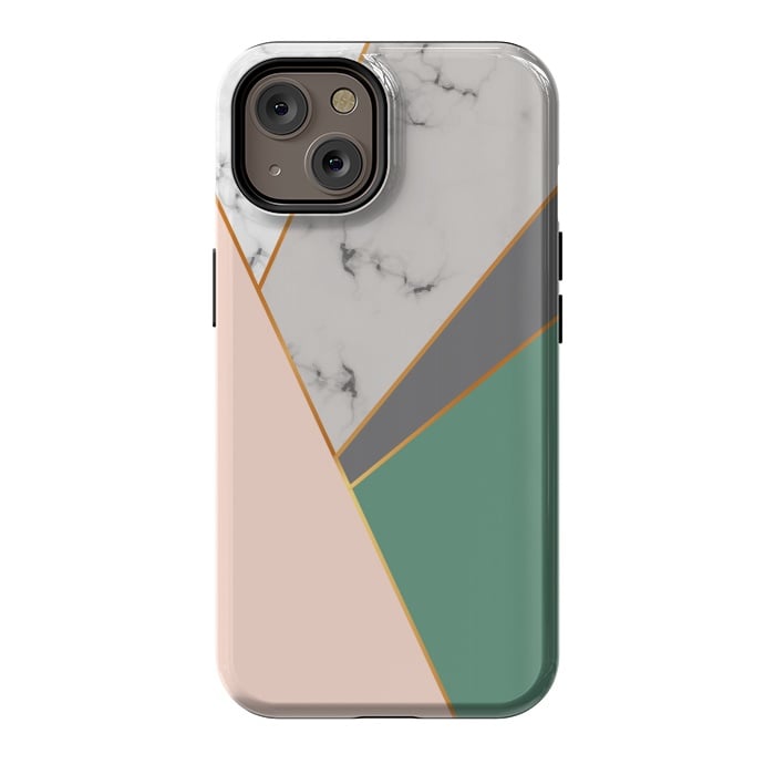 iPhone 14 StrongFit Modern Geometric Design with golden lines by ArtsCase