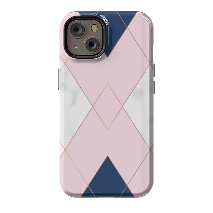 iPhone 14 StrongFit Triangles on marbled design by ArtsCase