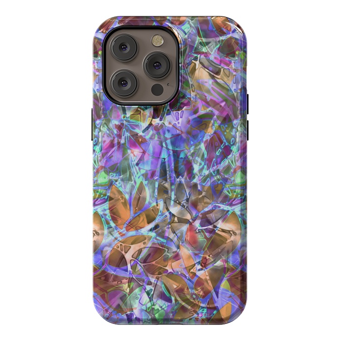iPhone 14 Pro max StrongFit Floral Abstract Stained Glass G268 by Medusa GraphicArt