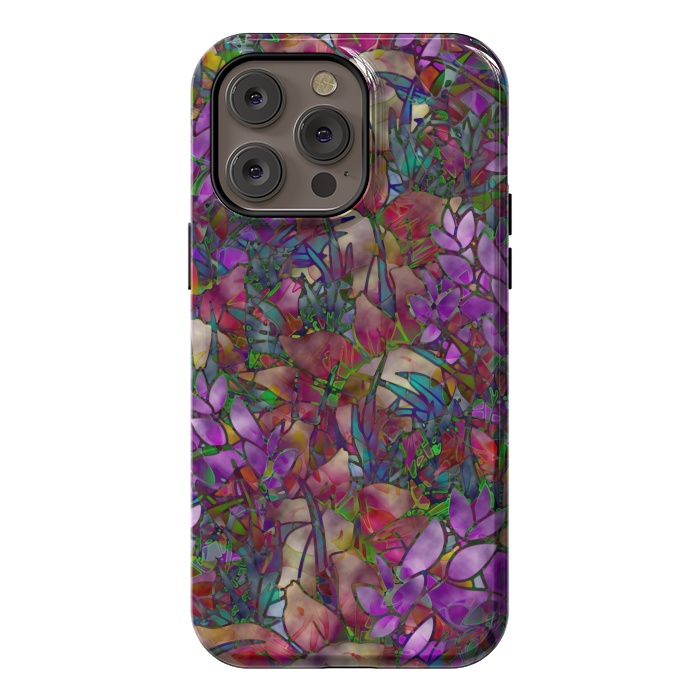 iPhone 14 Pro max StrongFit Floral Abstract Stained Glass G175 by Medusa GraphicArt