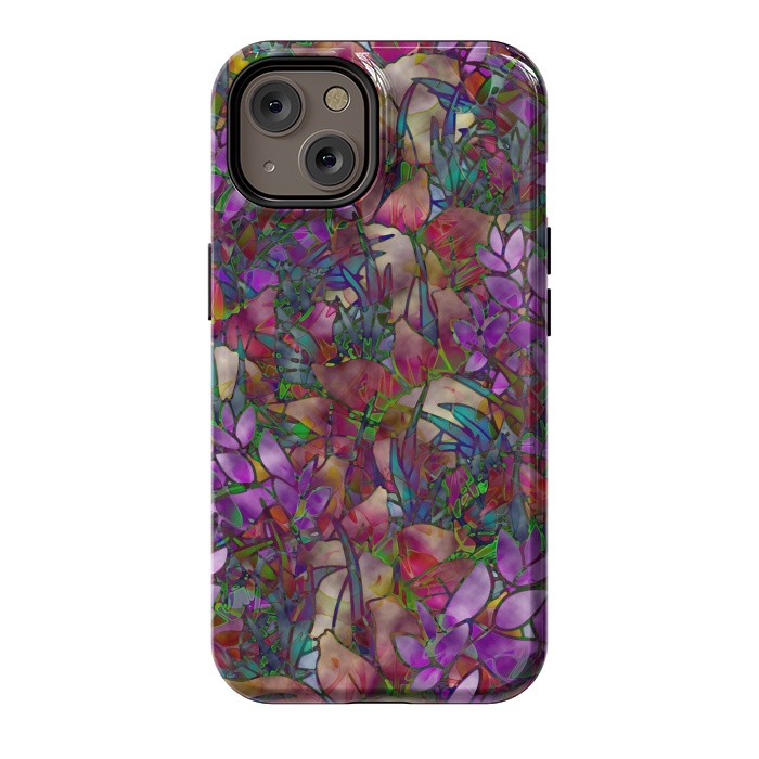 iPhone 14 StrongFit Floral Abstract Stained Glass G175 by Medusa GraphicArt