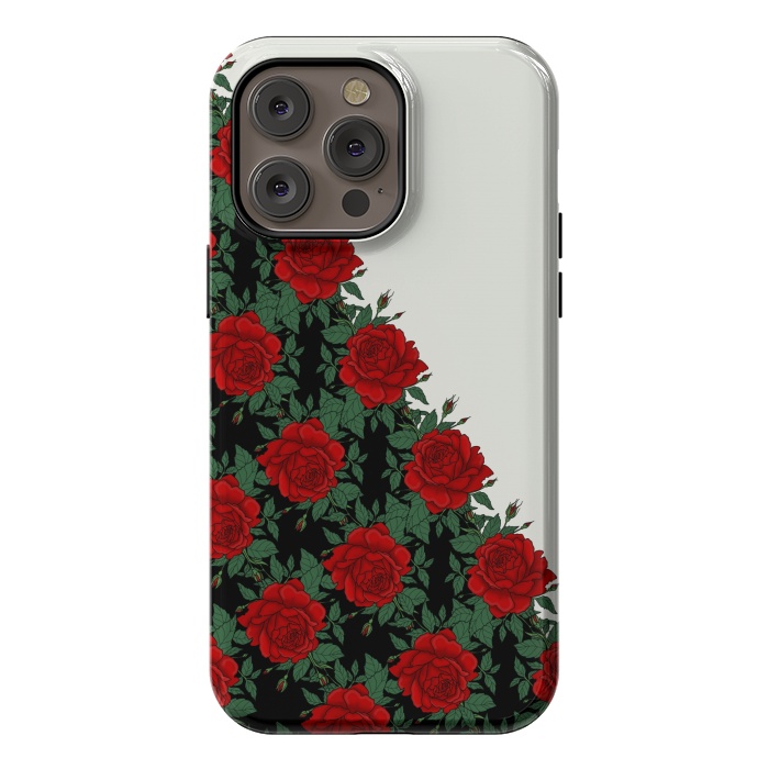 iPhone 14 Pro max StrongFit Red roses pattern by Jms