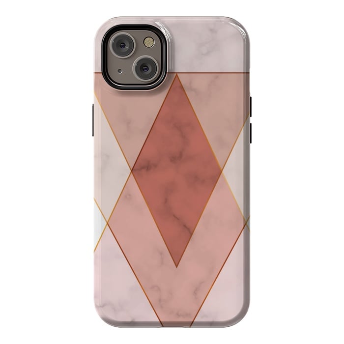 iPhone 14 Plus StrongFit Modern Marble Geometric Design Triangular by ArtsCase