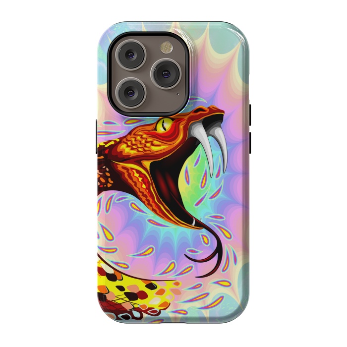 iPhone 14 Pro StrongFit Snake Attack Psychedelic Art by BluedarkArt