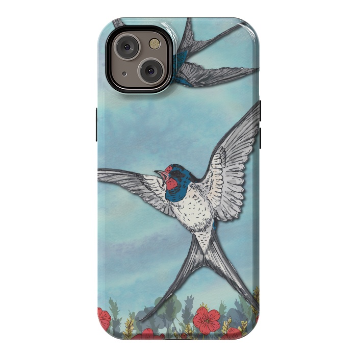 iPhone 14 Plus StrongFit Summer Swallows by Lotti Brown