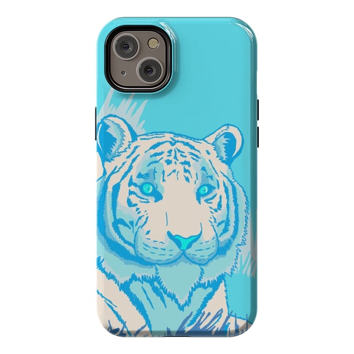 iPhone 14 Plus StrongFit The blue tiger by Steve Wade (Swade)