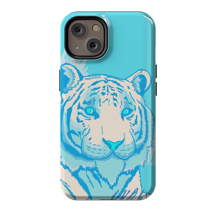 iPhone 14 StrongFit The blue tiger by Steve Wade (Swade)