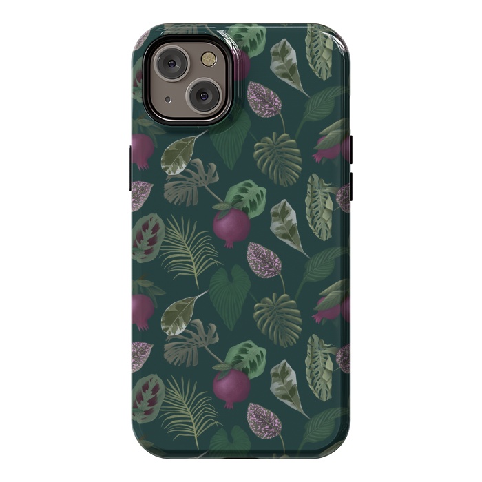 iPhone 14 Plus StrongFit Pomegranates & Palm Leaves by Tishya Oedit