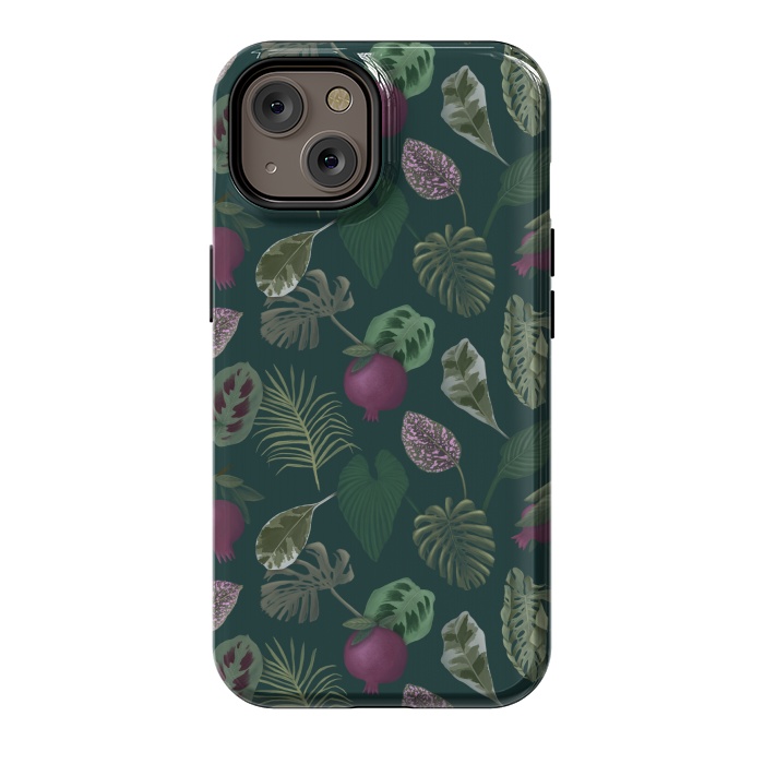 iPhone 14 StrongFit Pomegranates & Palm Leaves by Tishya Oedit