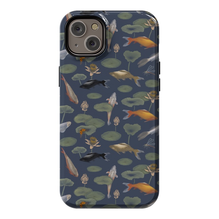 iPhone 14 Plus StrongFit Water Lilies & Koi Fish by Tishya Oedit