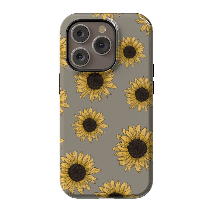 iPhone 14 Pro StrongFit Sunflowers by Jms