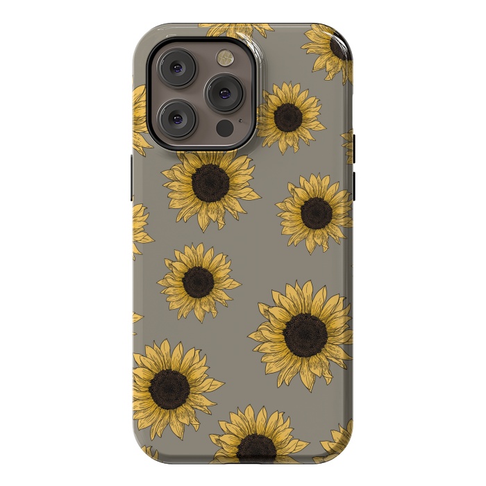 iPhone 14 Pro max StrongFit Sunflowers by Jms