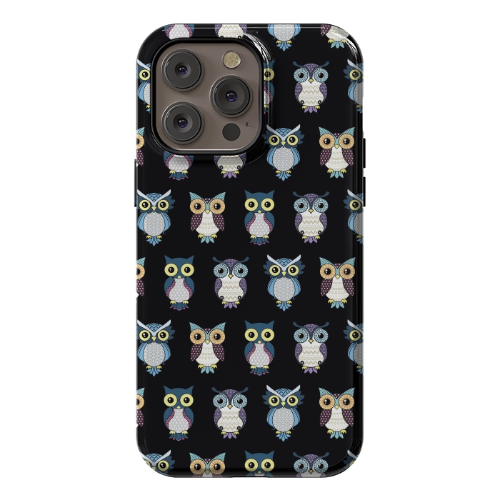 iPhone 14 Pro max StrongFit Owls pattern by Laura Nagel