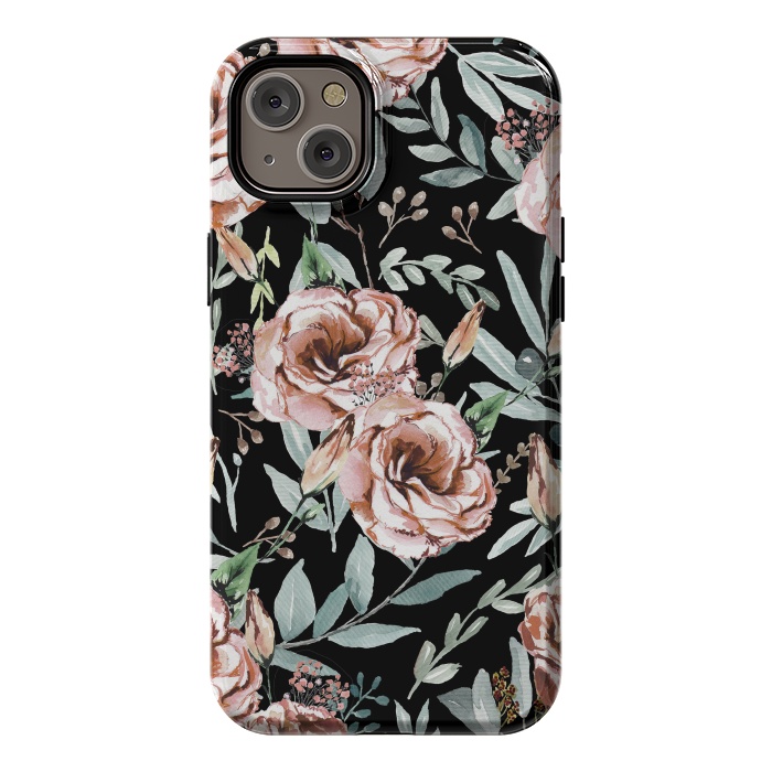 iPhone 14 Plus StrongFit Floral Explosion Black by Anis Illustration