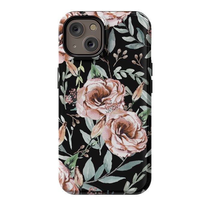 iPhone 14 StrongFit Floral Explosion Black by Anis Illustration