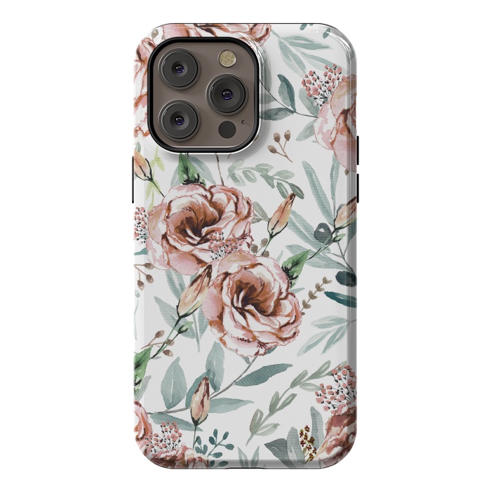 iPhone 14 Pro max StrongFit Floral Explosion White by Anis Illustration