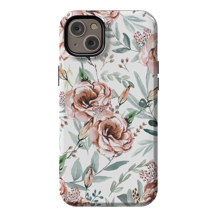 iPhone 14 Plus StrongFit Floral Explosion White by Anis Illustration
