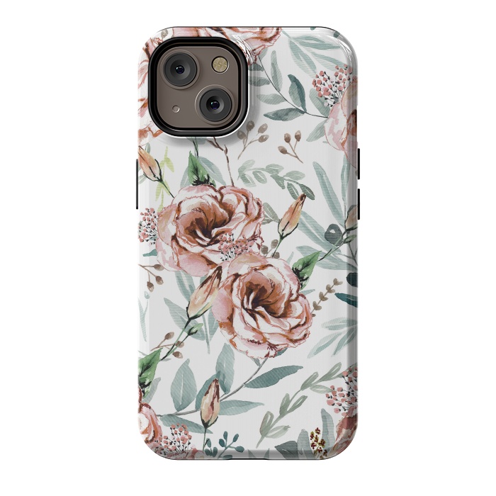 iPhone 14 StrongFit Floral Explosion White by Anis Illustration