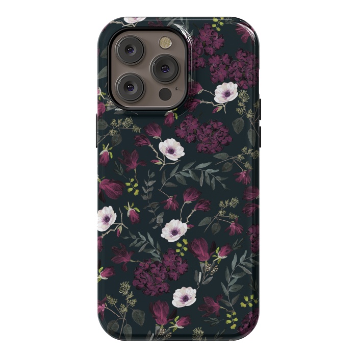 iPhone 14 Pro max StrongFit Romantic Pattern Dark by Anis Illustration