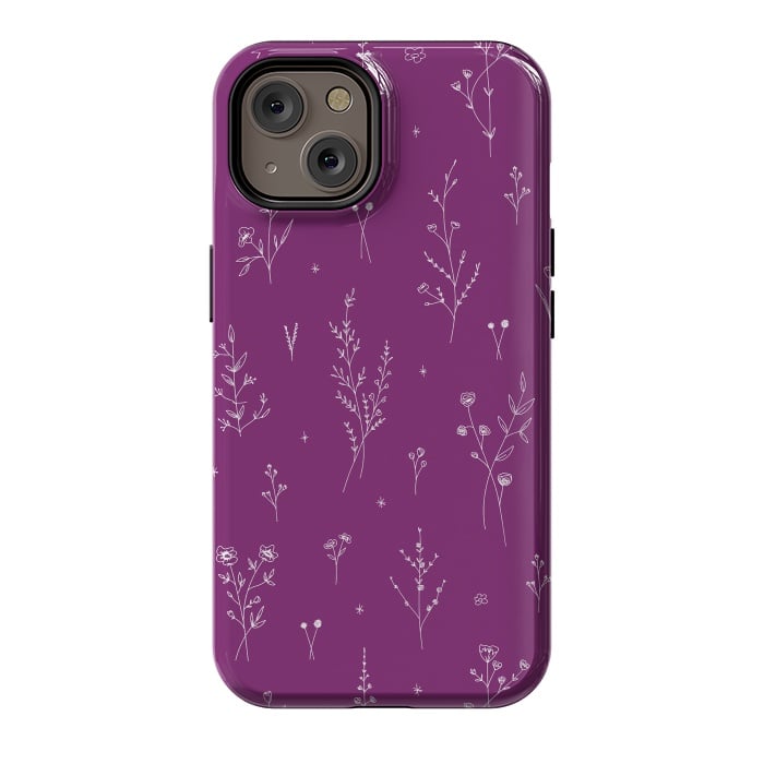 iPhone 14 StrongFit Magic Wine Wildflowers by Anis Illustration