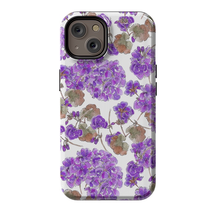 iPhone 14 StrongFit Purple Geranium by Anis Illustration