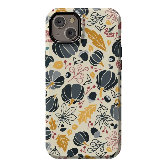 iPhone 14 Plus StrongFit Fall Fruits in Navy and Yellow by Paula Ohreen
