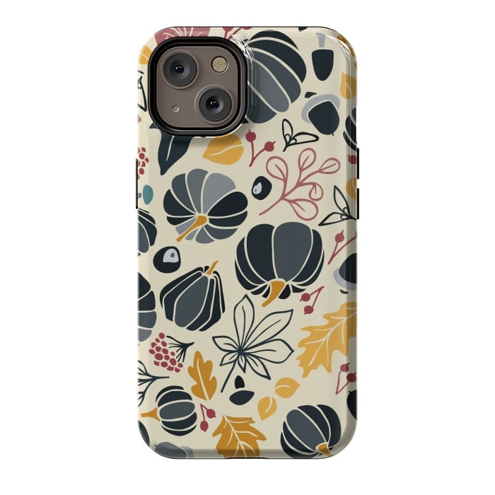 iPhone 14 StrongFit Fall Fruits in Navy and Yellow by Paula Ohreen