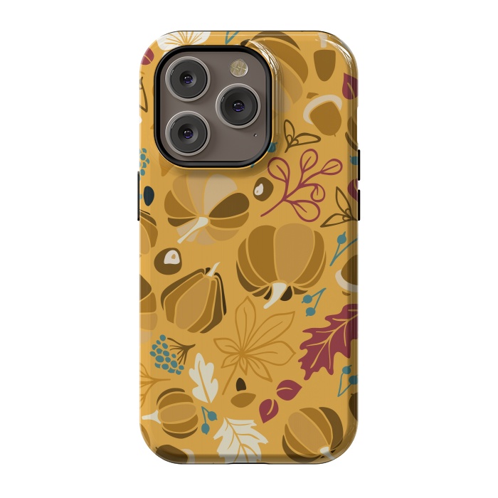 iPhone 14 Pro StrongFit Fall Fruits in Mustard and Red by Paula Ohreen