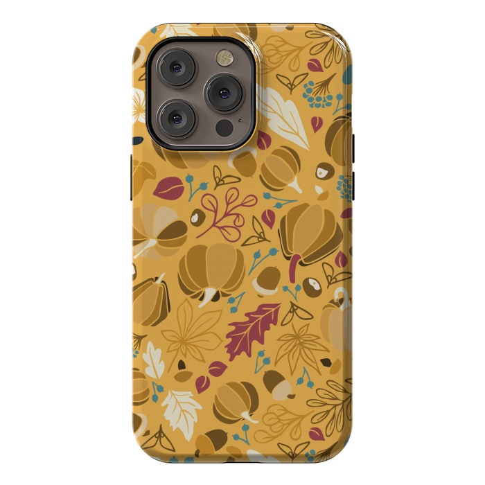 iPhone 14 Pro max StrongFit Fall Fruits in Mustard and Red by Paula Ohreen