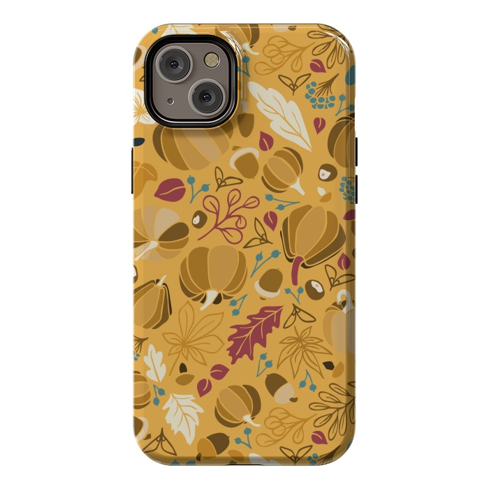 iPhone 14 Plus StrongFit Fall Fruits in Mustard and Red by Paula Ohreen