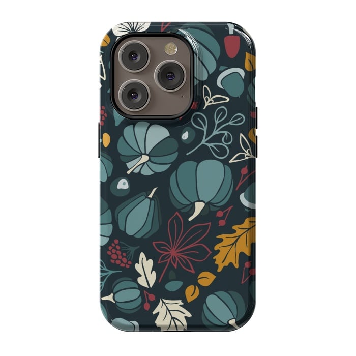 iPhone 14 Pro StrongFit Fall Fruits in Navy and Red by Paula Ohreen