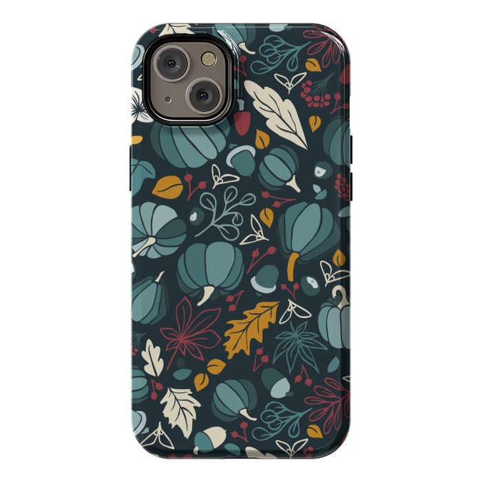 iPhone 14 Plus StrongFit Fall Fruits in Navy and Red by Paula Ohreen