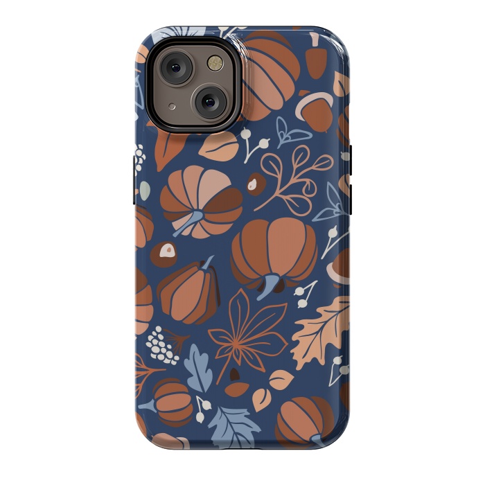 iPhone 14 StrongFit Fall Fruits in Navy and Orange by Paula Ohreen