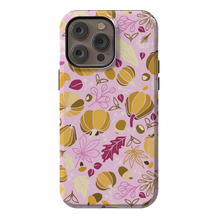 iPhone 14 Pro max StrongFit Fall Fruits in Pink and Orange by Paula Ohreen