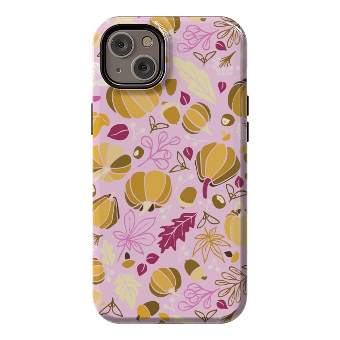 iPhone 14 Plus StrongFit Fall Fruits in Pink and Orange by Paula Ohreen
