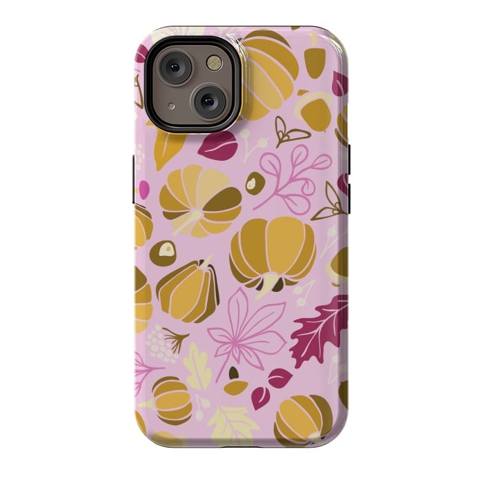 iPhone 14 StrongFit Fall Fruits in Pink and Orange by Paula Ohreen