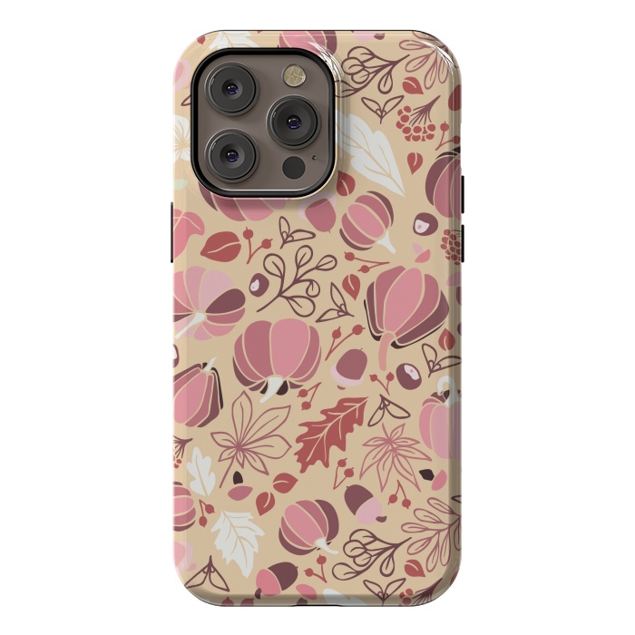 iPhone 14 Pro max StrongFit Fall Fruits in Cream and Pink by Paula Ohreen