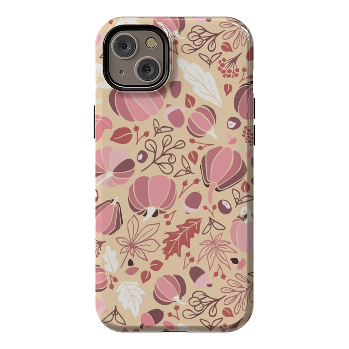 iPhone 14 Plus StrongFit Fall Fruits in Cream and Pink by Paula Ohreen