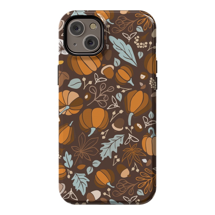 iPhone 14 Plus StrongFit Fall Fruits in Brown and Mustard by Paula Ohreen