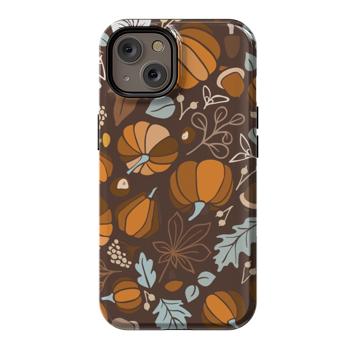 iPhone 14 StrongFit Fall Fruits in Brown and Mustard by Paula Ohreen